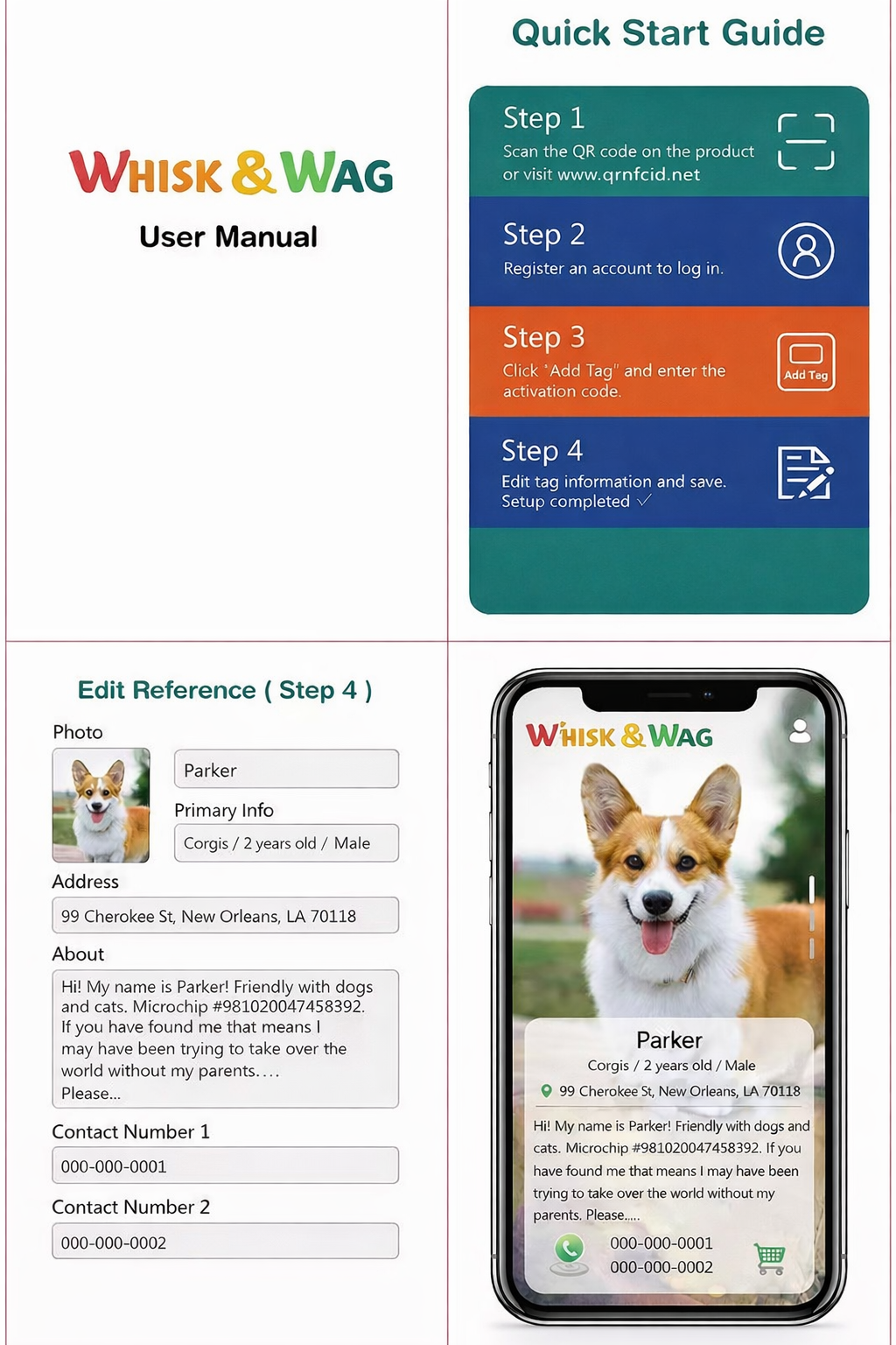 Smart QR Pet ID Tag for Dogs & Cats -Gold