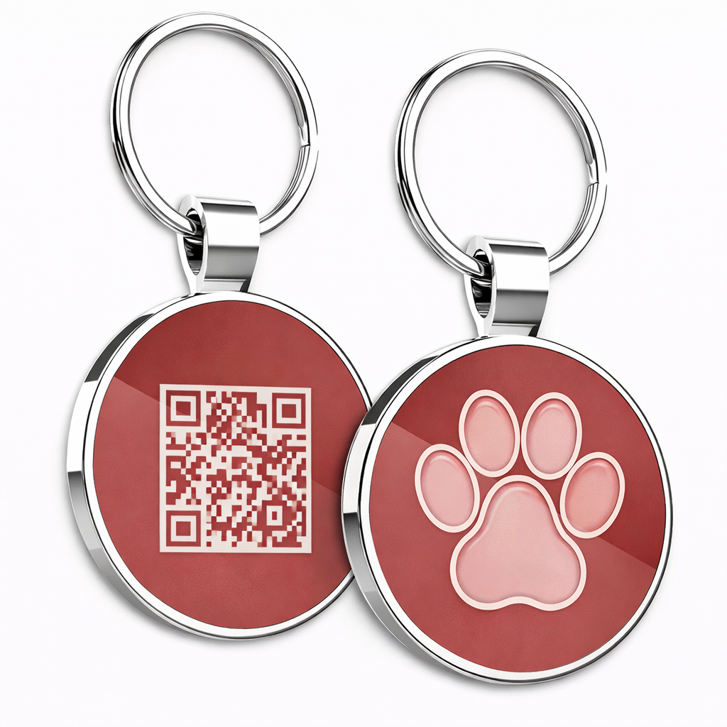 Smart QR Pet ID Tag for Dogs & Cats - Dark Pink