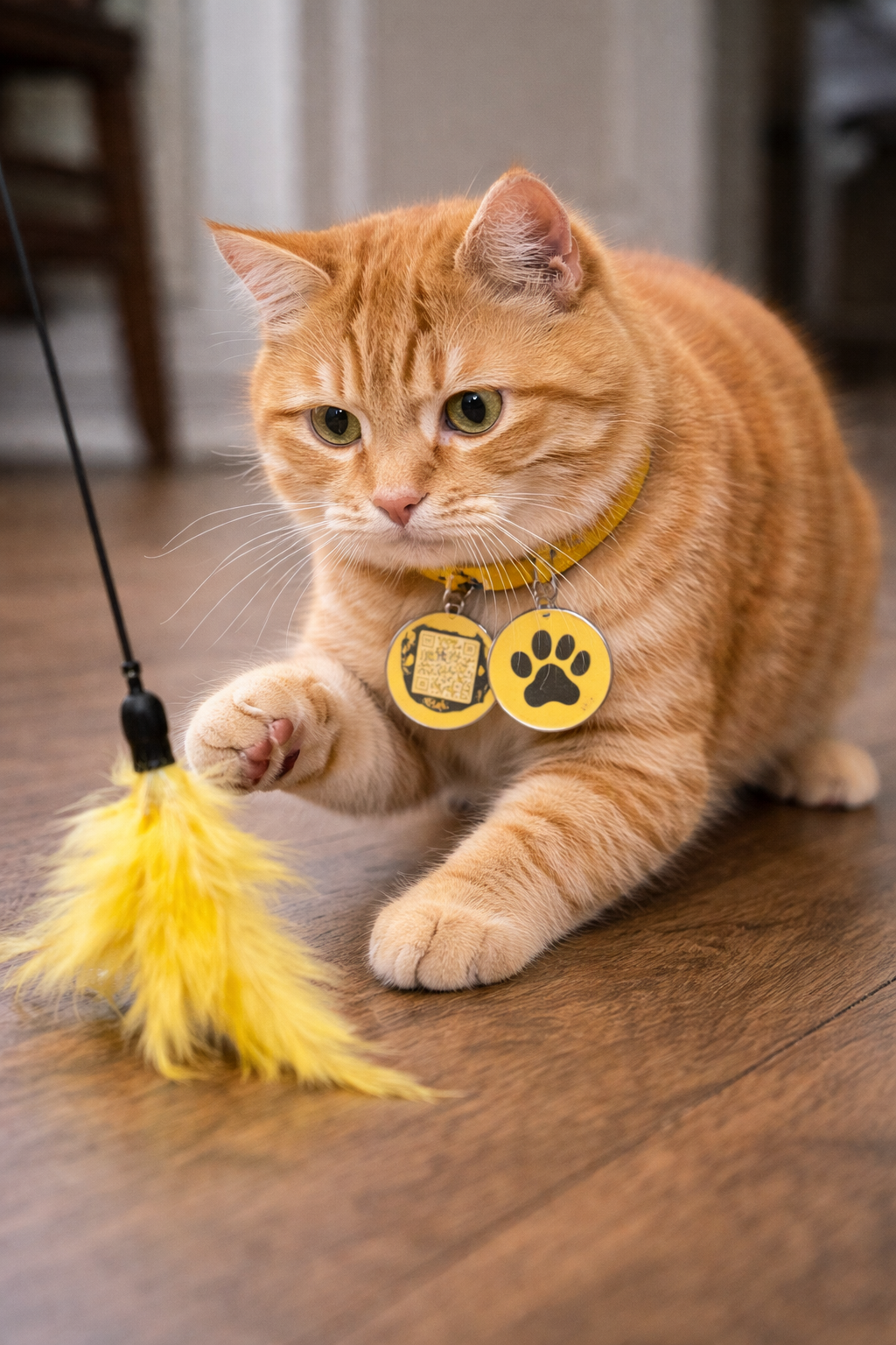 Smart QR Pet ID Tag for Dogs & Cats - Yellow